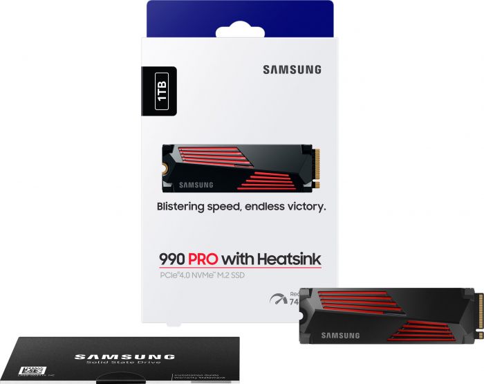 Накопичувач SSD Samsung M.2 1TB PCIe 4.0 990PRO + радіатор