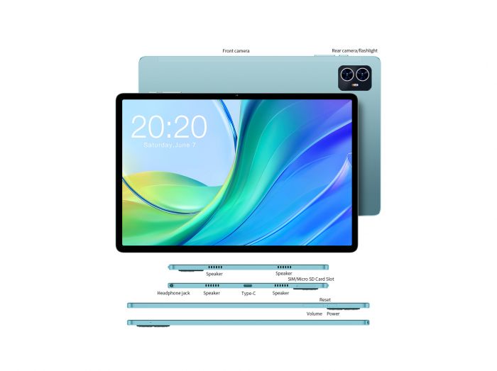 Планшет Teclast M50 10.1" 6ГБ, 128ГБ, LTE, 6000мА•год, Android, блакитний