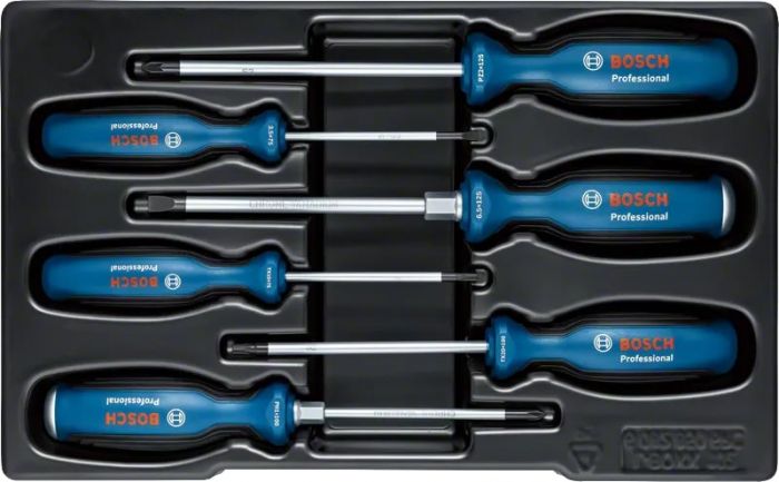 Викрутка Bosch набір 6шт, SL 3.5, 6.5 мм, Т15х75мм, Т20х100мм, PH1x100мм, PZ2x125 мм