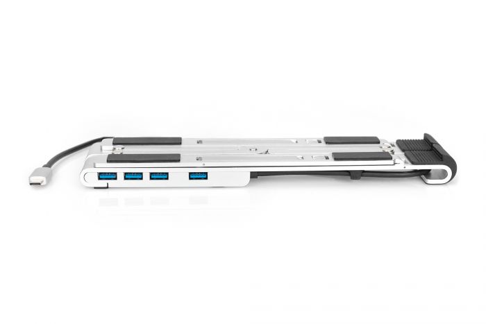 Підставка для ноутбука DIGITUS Variable Notebook Stand, до 17'', USB-C Dock 5-Port, сіра