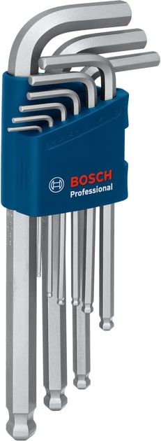 Ключі шестигранні Bosch, набір 9шт, кулястий наконечник