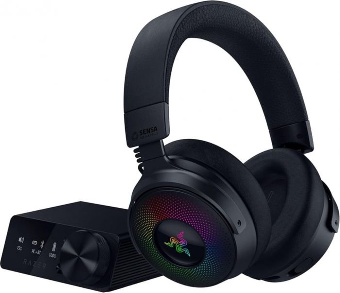 Гарнітура ігрова Razer Kraken V4 Pro, mini-jack/USB-A/BT/WL, RGB, чорний