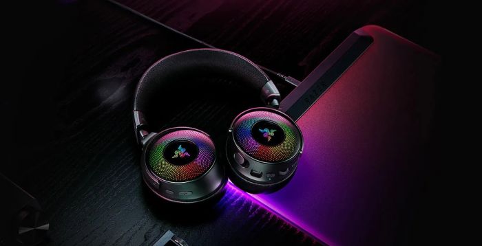 Гарнітура ігрова Razer Kraken V4 Pro, mini-jack/USB-A/BT/WL, RGB, чорний