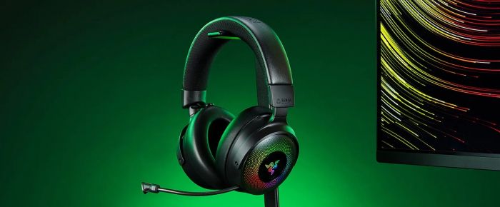 Гарнітура ігрова Razer Kraken V4 Pro, mini-jack/USB-A/BT/WL, RGB, чорний