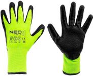 Рукавички робочі Neo Tools, утеплені, латексне покриття, поліестер, р.10, зелено чорні Рукавички робочі Neo Tools, утеплені, латексне покриття, поліестер, р.10, зелено чорні