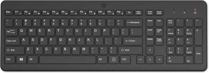 Клавіатура мембранна HP 220, 104key, WL, EN/UK, чорний