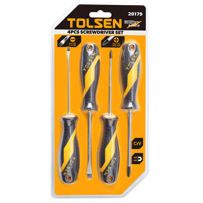 Викрутки Tolsen набір 4шт, SL,PH, 110мм