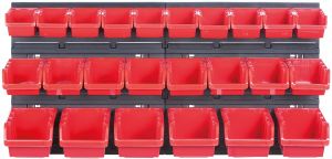 Панель підвісна з набором контейнерів для зберігання Kistenberg KOR2, 2 панелі 38.6*1.8*39см, 24 контейнерів, пластик