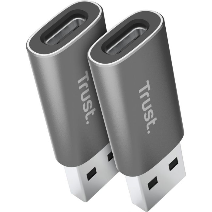 Адаптер Trust Calyx USB-C > USBA3.2, 2шт, чорний