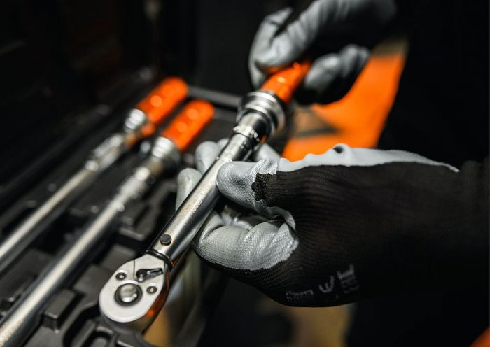 Рукавички робочі Neo Tools комплект 12шт, поліестер з нітриловим покриттям, р.8, сіро-чорний