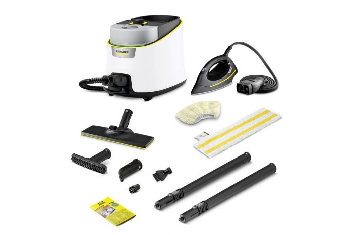 Пароочисник Karcher SC 4 Deluxe Iron, 2200Вт, 1300мл, 4Бар, праска, швабра, білий