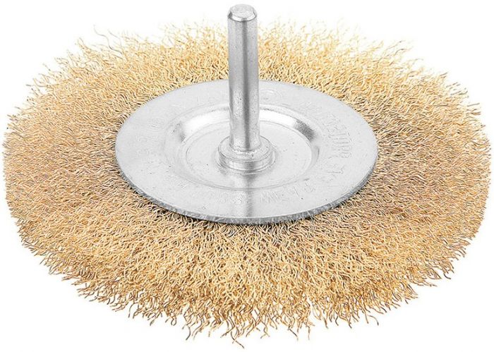 Щітка дискова Tolsen Профі, рифлений дріт 0.3мм, 100мм,  хвостовиком 6.35мм(1/4")