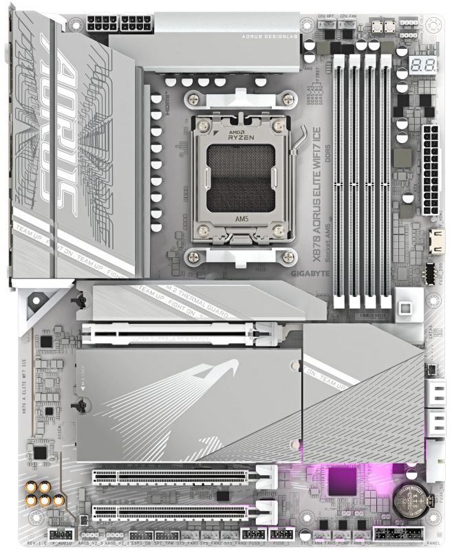 Материнська плата GIGABYTE X870 A ELITE WF7 ICE sAM5 X870 4xDDR5 M.2 HDMI ATX