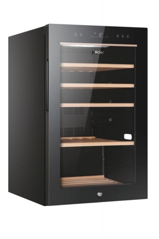 Холодильник Haier для вина, 82x49.7х58, холод.відд.-118л, зон - 1, бут-49, ST, дисплей, чорний