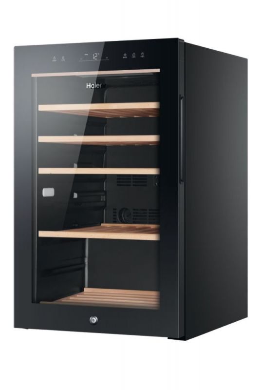 Холодильник Haier для вина, 82x49.7х58, холод.відд.-118л, зон - 1, бут-49, ST, дисплей, чорний