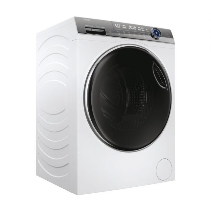 Пральна машина Haier фронтальна, 12кг, 1400, A+++, 60см, дисплей, пара, інвертор, люк чорний, прямий привід, білий