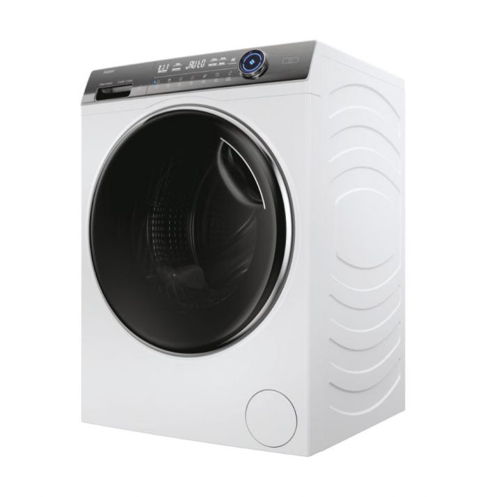 Пральна машина Haier фронтальна, 12кг, 1400, A+++, 60см, дисплей, пара, інвертор, люк чорний, прямий привід, білий