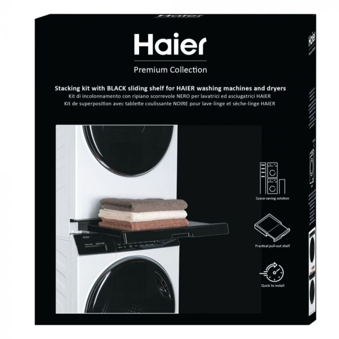 Комплект монтажний Haier для з'єднання пральної машини з сушильною машиною, 47-60см, білий