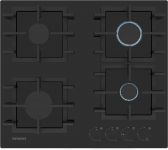 Варильна поверхня Siemens  газова на склі, 60см, чавун, чорний