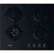 Варильна поверхня Whirlpool газова на склі, 60см, чавун, конфорка з подвійним рядом полум'я, чорний
