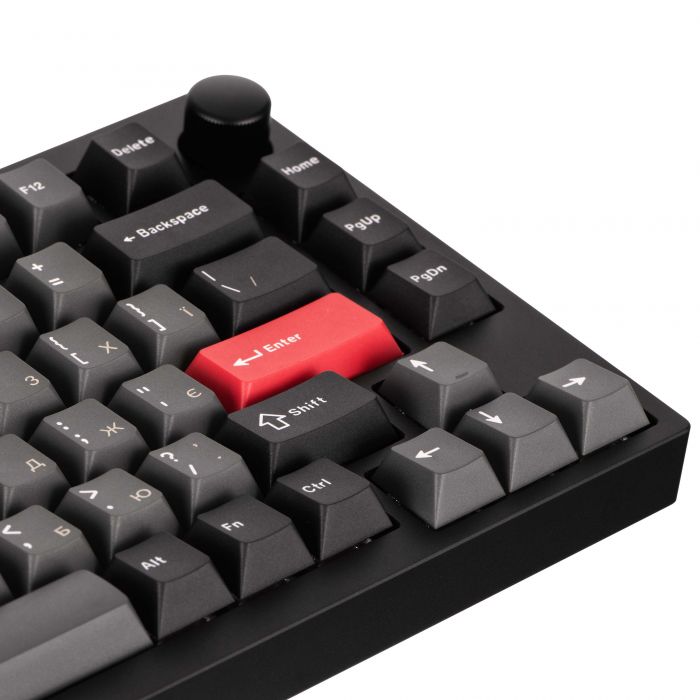 Клавіатура механічна Lemokey  P1 Pro 84Key, Keychron Super Banana, WL/BT/USB-A, QMK/VIA, Hot-Swap, EN/UKR, RGB,  Knob, Carbon Black