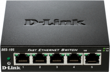Комутатор D-Link DES-105/E 5xFE, Некерований, Метал