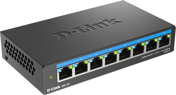 Комутатор D-Link DMS-108 8x2.5GE, Некерований