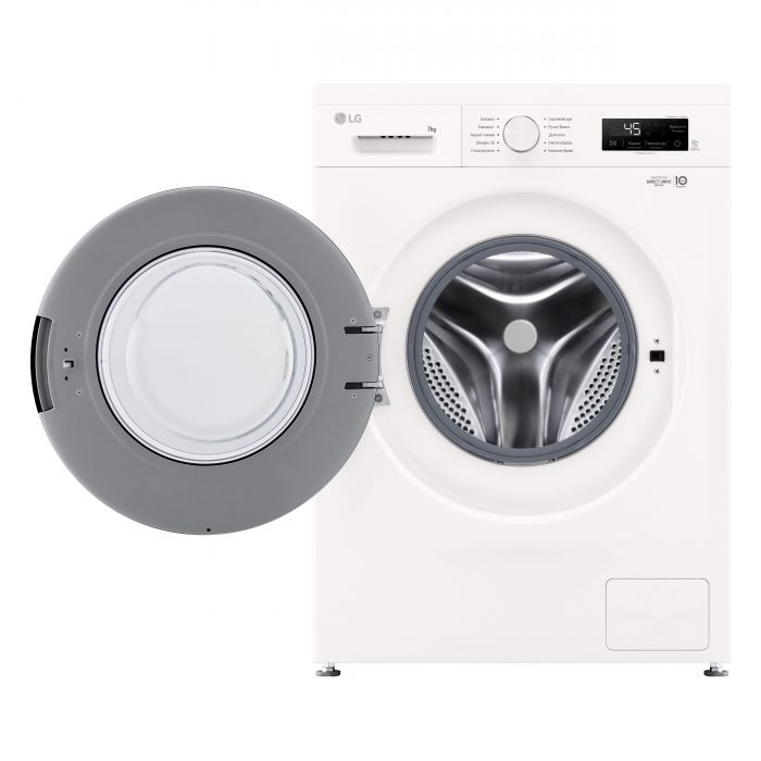 Пральна машина LG фронтальна, 7кг, 1200, A+++, 44см, дисплей, пара, інвертор, білий