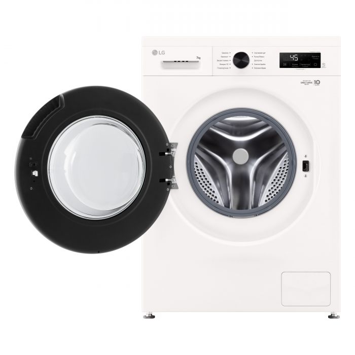 Пральна машина LG фронтальна, 7кг, 1200, A+++, 44см, дисплей, пара, інвертор, білий
