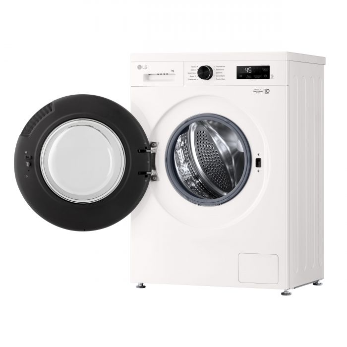 Пральна машина LG фронтальна, 7кг, 1200, A+++, 44см, дисплей, пара, інвертор, білий