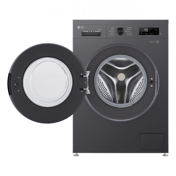 Пральна машина LG фронтальна, 6.5кг, 1200, A+++, 44см, дисплей, пара, інвертор, чорний