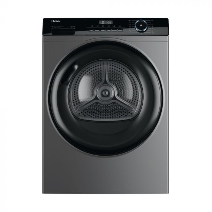 Сушильна машина Haier тепловий насос, 9кг, A+++, 59,5см, дисплей, пара, cріблястий