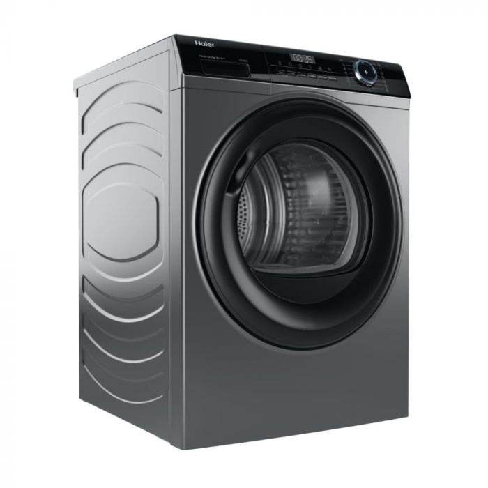 Сушильна машина Haier тепловий насос, 9кг, A+++, 59,5см, дисплей, пара, cріблястий