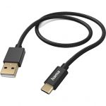 Кабель USB-A > USB-C заряджання/синхронізації Hama 1,5м, плетений, чорний