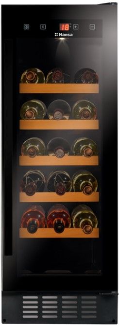 Холодильник Hansa для вина, 82x29.5х61.5, холод.відд.-63л, зон - 1, бут-20, ST, дисплей, чорний