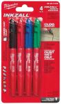 Маркер Milwaukee InkZAll набір 4 шт, синій/червоний/зелений/чорний