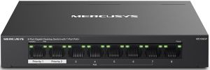 Комутатор MERCUSYS MS108GP 8xGE (7xPoE), 65Вт, Некерований