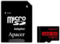 Карта пам'яті Apacer microSD  64GB C10 UHS-I R100MB/s + SD