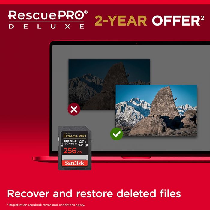 Карта пам'яті SanDisk SD  256GB C10 UHS-II U3 R280/W150MB/s Extreme Pro V60