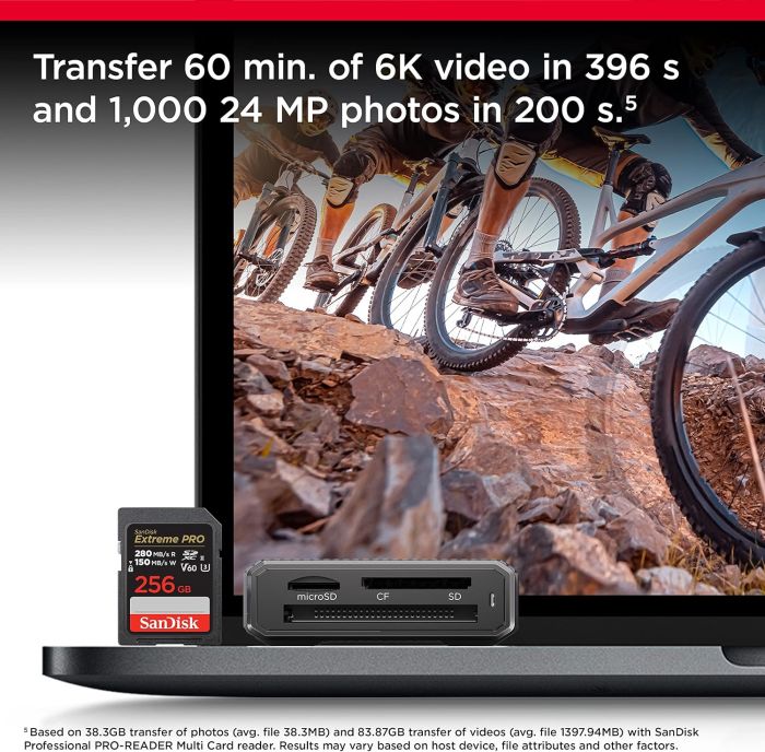 Карта пам'яті SanDisk SD  256GB C10 UHS-II U3 R280/W150MB/s Extreme Pro V60