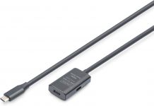 Подовжувач DIGITUS USB 3.2 Gen1 Active Cable 5G, C/M-C/F, 10м, чорний
