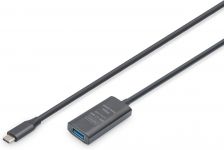 Подовжувач DIGITUS USB 3.2 Gen1 Active Cable 5G, C/M-A/F, 10м, чорний