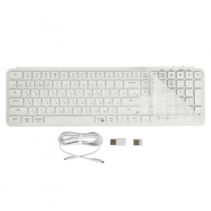 Клавіатура мембрана Keychron B6 Pro, USB/WL/BT, ivory white