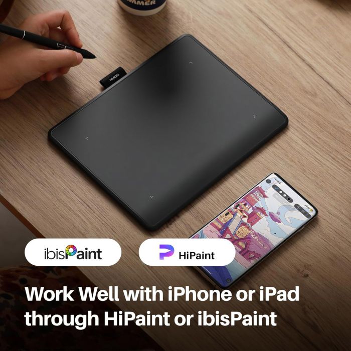 Графічний планшет Huion 6.3"x3,9" Inspiroy Frego S, BT, USB-C, чорний
