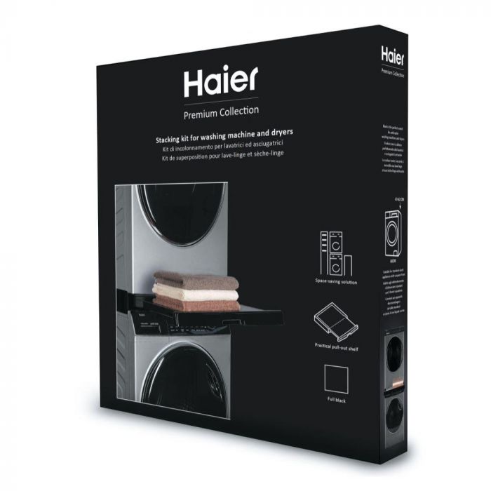 Комплект монтажний Haier для з'єднання пральної машини з сушильною машиною, 47-60см, чорний