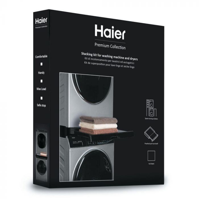 Комплект монтажний Haier для з'єднання пральної машини з сушильною машиною, 47-60см, чорний