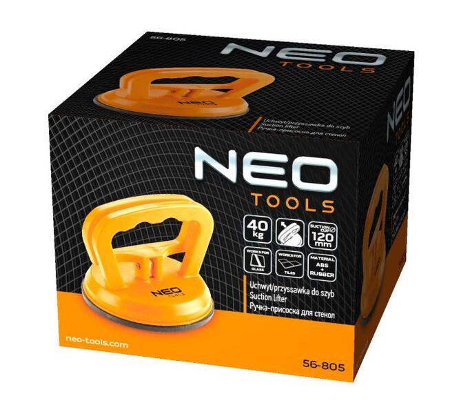Присоска вакуумна Neo Tools, одинарна, пластиковий корпус, діаметр 120мм, 40кг