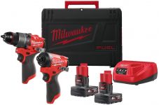 Набір із двох акумуляторних інструментів Milwaukee M12 FPP2A2-402X шурупокрут-дриль M12 FPD2-0 гвинтоверт M12 FID2-0 акб М12 2х4А·год ЗП C12C кейс