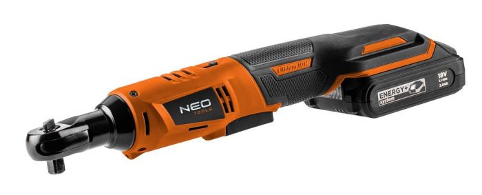Тріскачка акумуляторна Neo Tool Energy+ 18В 250об·хв 60Нм 3/8" адаптер 1/2" 0.89кг без АКБ та ЗП
