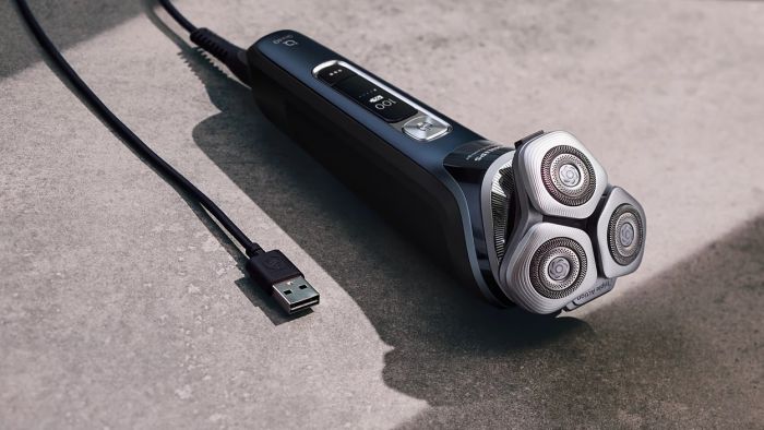 Бритва електр. Philips Series i9000 Prestige SkinIQ,  бритв.головок-3, Li-Ion, сух.+волог., індикатор заряду, твердий чохол, синій